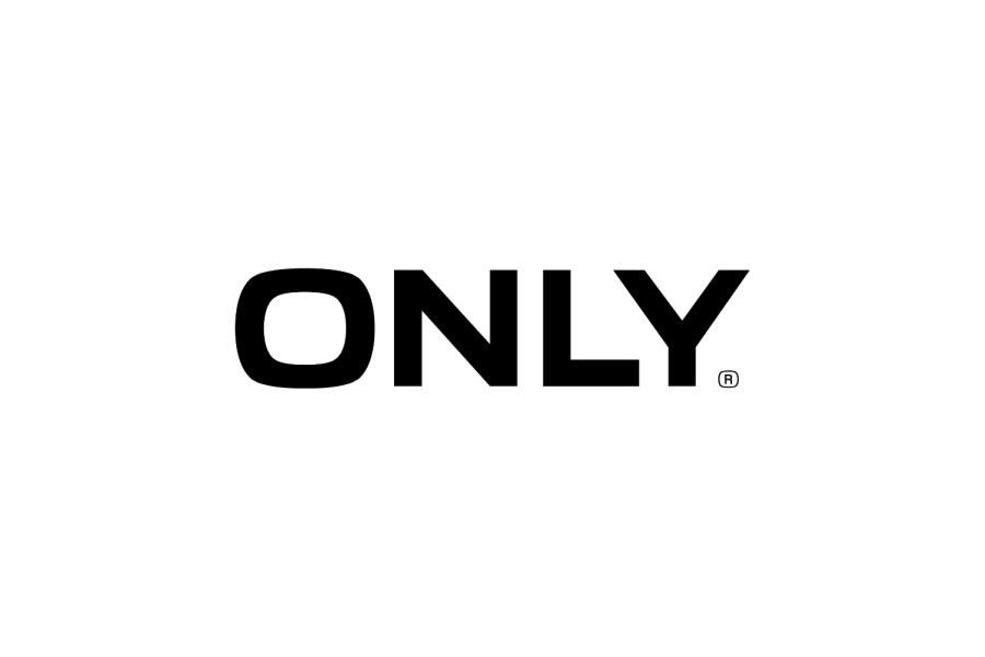 ONLY sin logo i svart på hvit bakgrunn