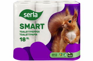 Pakke med Serla toalettpapir, 18 ruller.