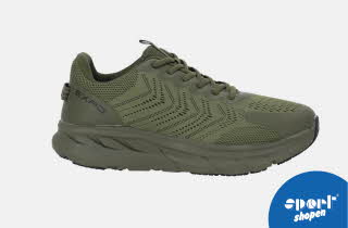 Olivengrønn joggesko med tykk såle og merket "EXPD".