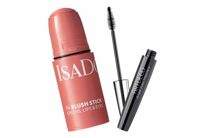 Blush fra Isadora og maskara fra Artdeco
