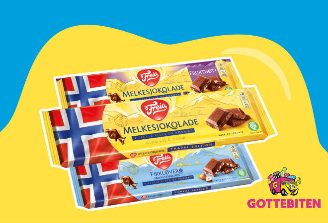 3 stykk melkesjokolade fra freia