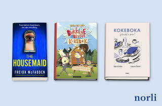Bøkene "The Housemaid", "Bukkene Bruses kokebok" og "Kokeboka - hva skal vi spise?"