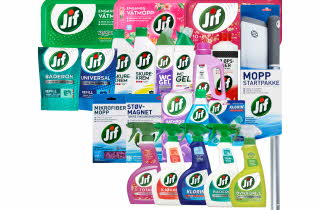 Bilde av diverse JIF vaskemidler