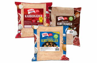 Tre pakker med middagsfavoritter fra Gilde
