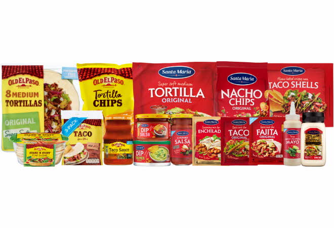 Et utvalg av Tex-Mex fra Santa Maria og Old El Paso.