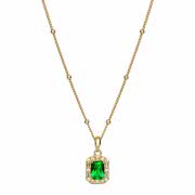 Halssmykke med grønn diamant