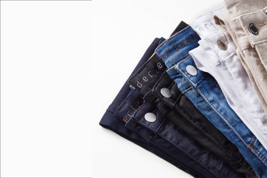 Jeans i mange forskjellige farger