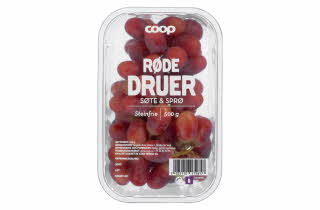 En pakke med Coop røde druer