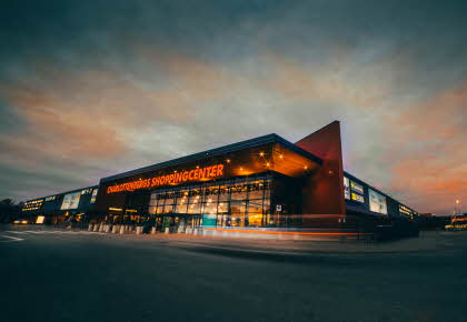 Fasadebilde av kjøpesenteret Charlottenbergs Shoppingcenter 