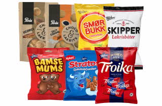bilde av diverse godteri fra Nidar