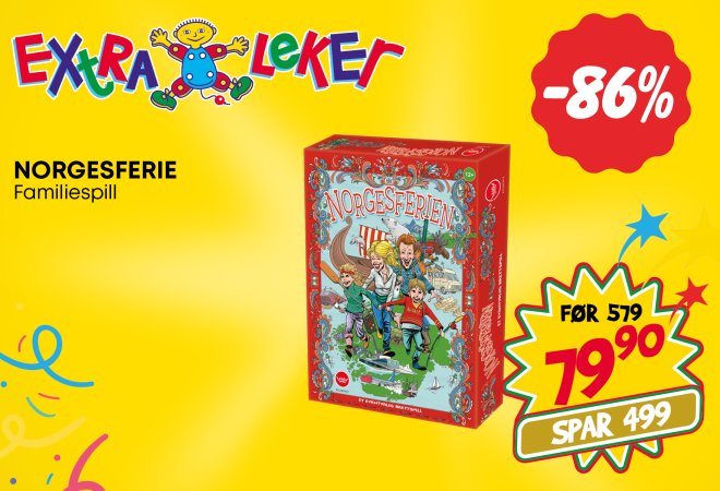Norgesferie familiespill, før 579,- NÅ 79,90-