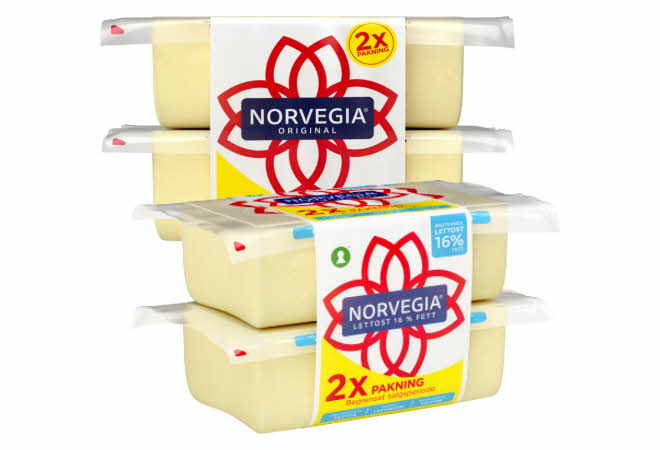 2 varianter av Norvegia duo gulost.