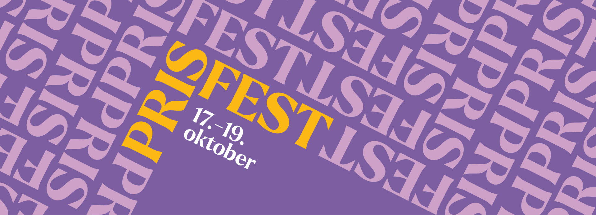 Grafisk bilde med logo av Prisfest og dato 17.-19. oktober