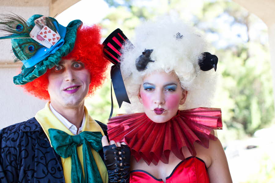 Par kledd ut som karakterer fra Alice In Wonderland