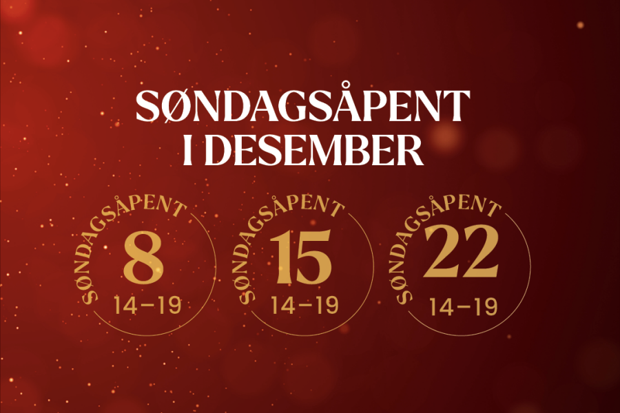 Søndagsåpent i desember kl. 14-19