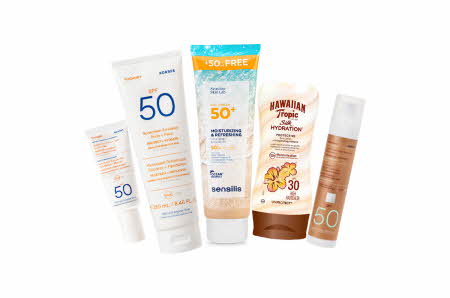 Diverse solpleie produkter
