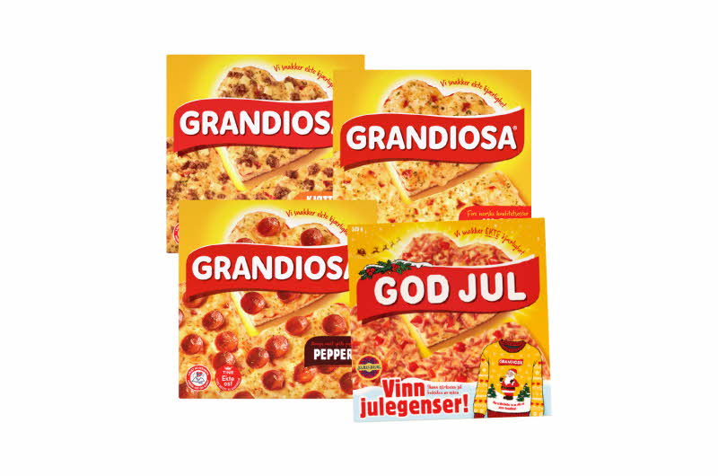 fire pakker med frossen Grandiosa