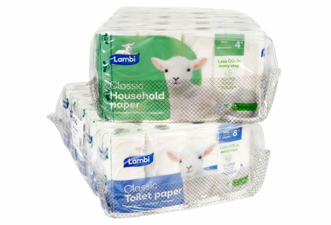 To store pakker med Lambi toalett- og tørkepapir.