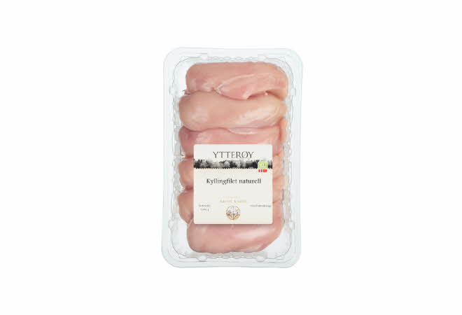 En pakke med Ytterøy kyllingfilet 1,4 kg
