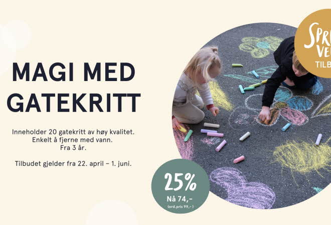 Magi med gatekritt 25% rabatt for Sprell venn 