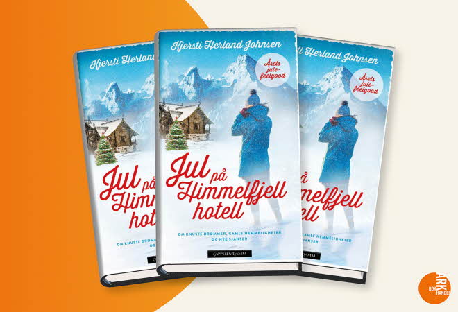 Tre utgaver av boken "Jul på Himmelfjell hotell" av Kjersti Herland Johnsen