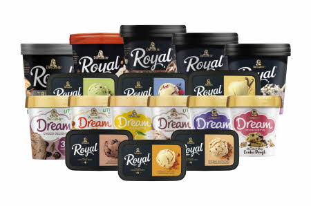 diverse royal is i store og små bokser