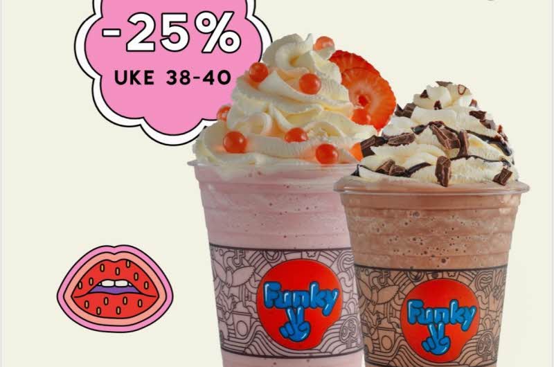 Tilbud på Milkshakes hos Funky frozen yogurt