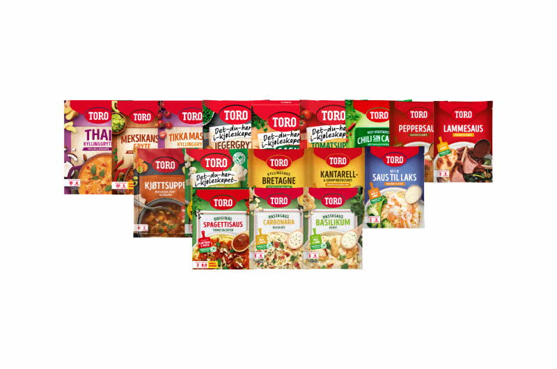 Stort utvalg av Toro supper, sauser og gryter