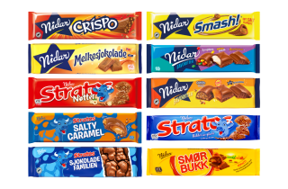 Stor variant av sjokolade plater fra Nidar