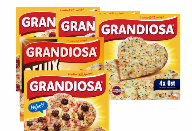 bilde av 5 grandiosa pizzor