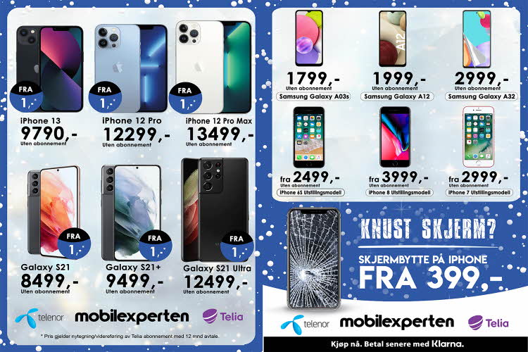 Annonse med mobiltelefoner og tilbud