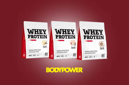 Tre poser Whey Protein fra North Nutrition