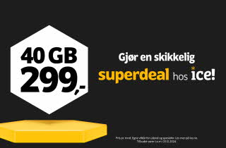 Bilde med tekst "40GB til 299,-"