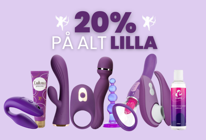 20% på alt lilla hos Kondomeriet
