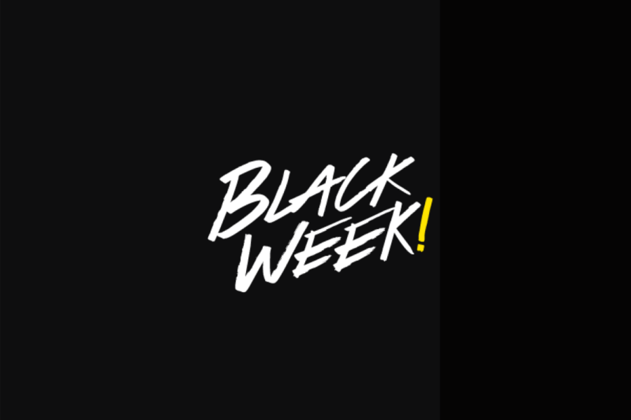 Teksten Black Week på sort bakgrunn