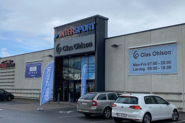 inngangspartiet til Clas Ohlson og Intersport