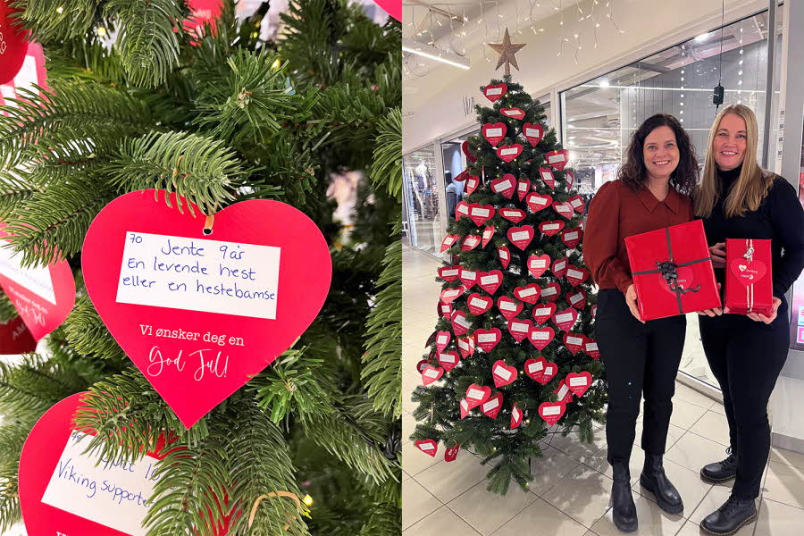 juletre med lapper med julegaveønsker