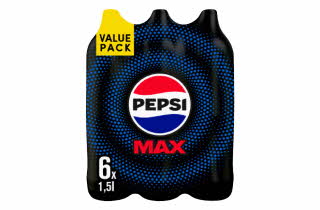 En 6-pakk med Pepsi Max flasker.