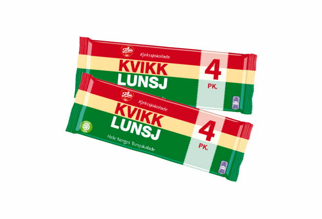 2 pakker av Freia Kvikk Lunsj 4-pakk