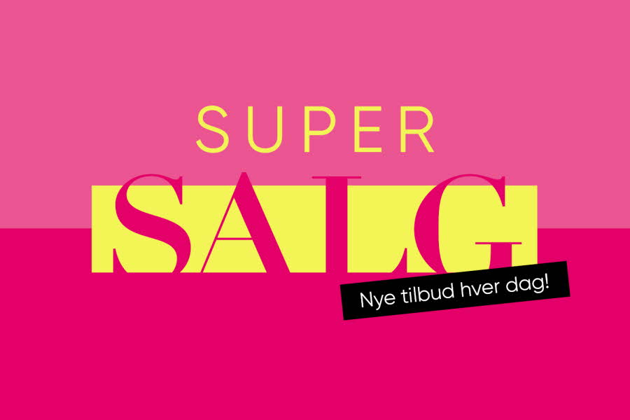 tekst med supersalg og nye tilbud hver dag