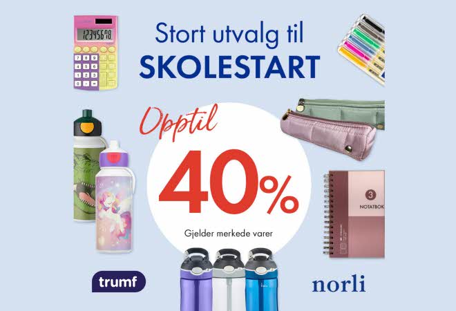 Norli Stort utvalg til skolestart -40% *gjelder merkede varer