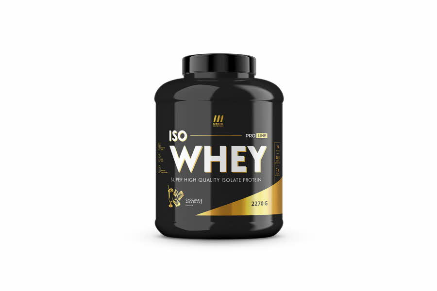 Svart boks med proteinpulver