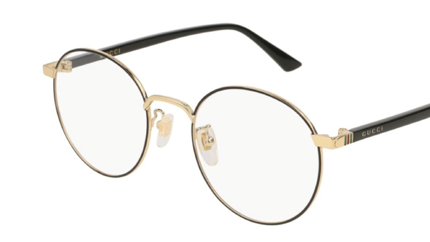 Briller med gullkantkant fra Gucci, produktbilde.