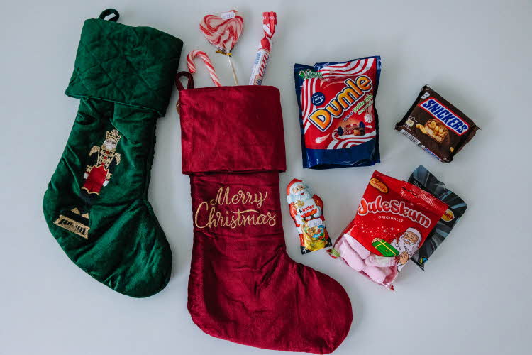 Julestrømpe med julegodt