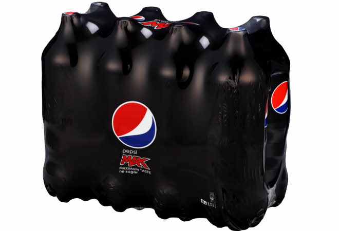 Pakke med 8 store pepsi max flasker