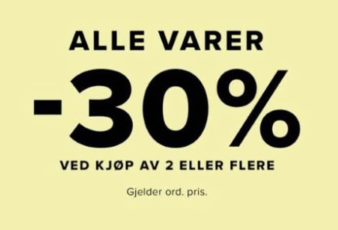 Cubus -30% på alle varer v/kjøp av to eller flere til ord.pris