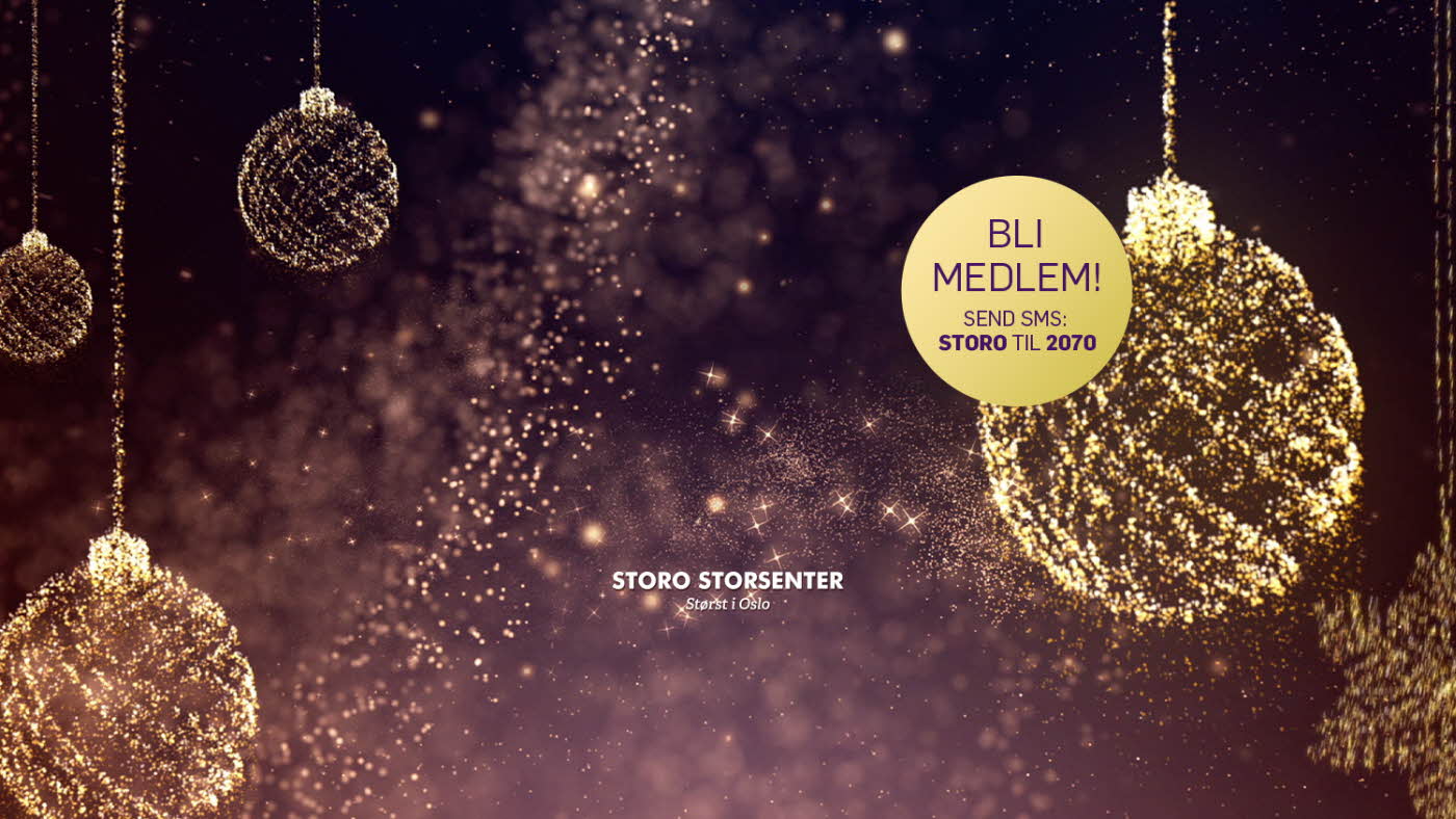 Grafisk bilde med julekuler og teksten "Bli medlem"