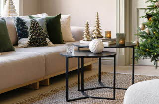 Stue dekorert til jul