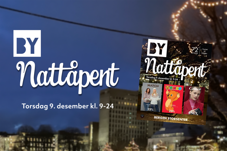 bilde med natt i bergen og tekst bynattåpent