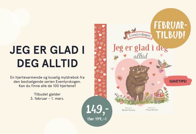 Jeg er glad i deg alltid myldrebok nå 149,- før 199,- Februartilbud gavetips